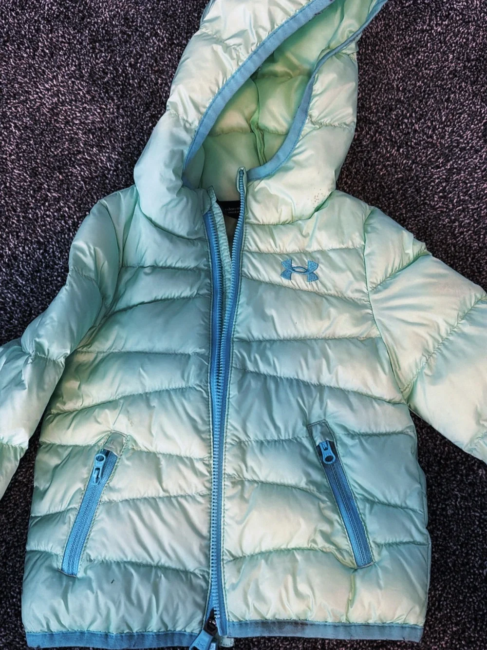 Under Armour Kids Mint Green Hooded Puffer Jacket